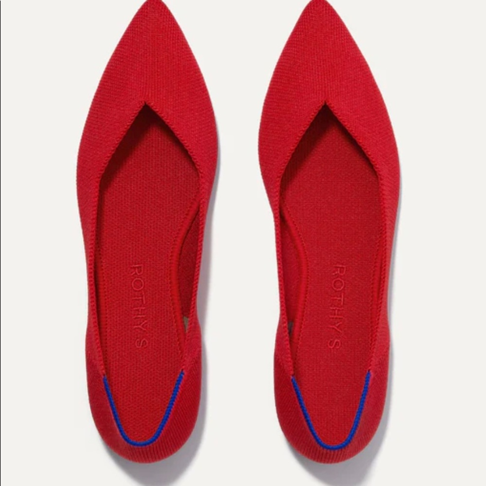 Rothy’s, Chili Red, The Point style. Size 9. Perfect Condition. Cute! Cute!